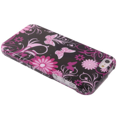 2 in 1 (Front + Back) Butterfly Pattern Detachable Plastic Protective Case for iPhone 5 & 5s & SE