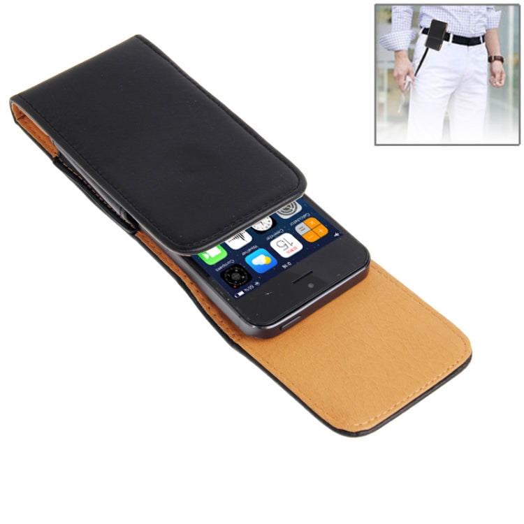 Waist Pack Leather Case with Belt Clip for iPhone 5 & 5C & 5S (Black)