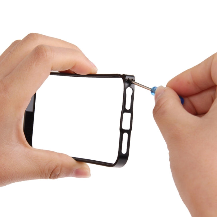 Cross Series 0.7mm Metal Bumper Frame with mini Screw Kit for iPhone 5 & 5s & SE (Black)