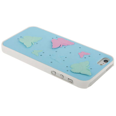 Flying Butterfly Pattern Diamond Encrusted Plastic Case for iPhone 5 & 5s & SE