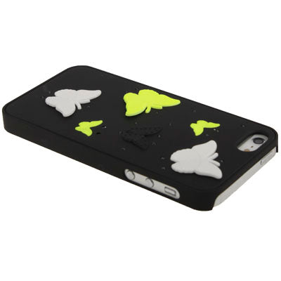 Flying Butterfly Pattern Diamond Encrusted Plastic Case for iPhone 5 & 5s & SE