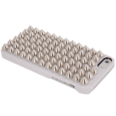 Silver Punk Pyramid Studded Style Studs Rivet Hard Back Case for iPhone 5 & 5s & SE
