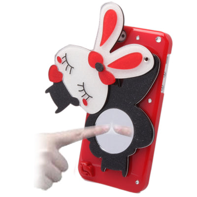 3D White Rabbit Acrylic Mirror Case for iPhone 5 & 5s & SE (Red)