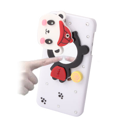 3D Mini Bear Acrylic Mirror Case for iPhone 5 & 5s & SE (White)