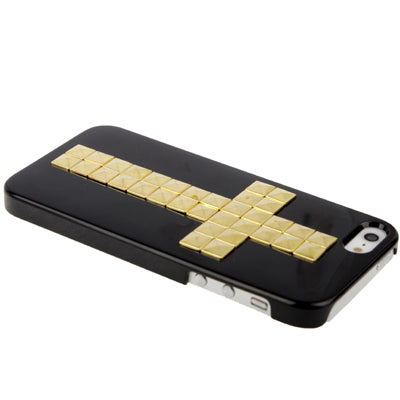 Golden Cross Rivet Style Plastic Protective Case for iPhone 5 & 5s & SE