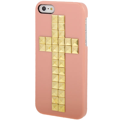 Golden Cross Rivet Style Plastic Protective Case for iPhone 5 & 5s & SE