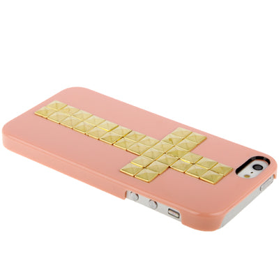 Golden Cross Rivet Style Plastic Protective Case for iPhone 5 & 5s & SE