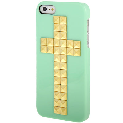 Golden Cross Rivet Style Plastic Protective Case for iPhone 5 & 5s & SE