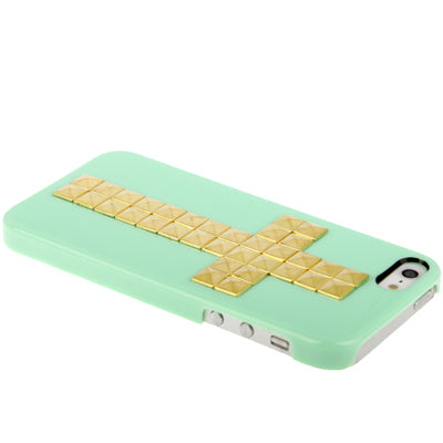 Golden Cross Rivet Style Plastic Protective Case for iPhone 5 & 5s & SE