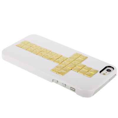 Golden Cross Rivet Style Plastic Protective Case for iPhone 5 & 5s & SE