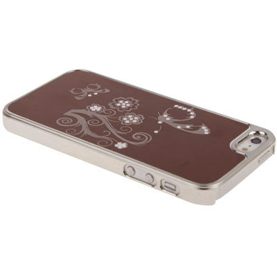 Butterfly Pattern Diamond Electroplated Plastic Shell for iPhone 5 & 5s & SE