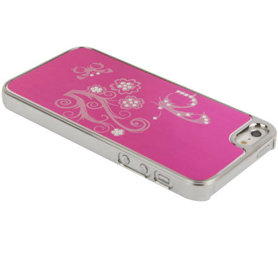Butterfly Pattern Diamond Electroplated Plastic Shell for iPhone 5 & 5s & SE