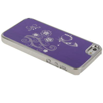 Butterfly Pattern Diamond Electroplated Plastic Shell for iPhone 5 & 5s & SE