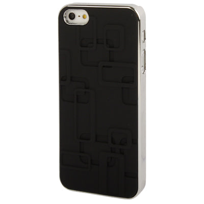 Embossed Geometric Pattern Silver Plating Plastic Case for iPhone 5 & 5s & SE