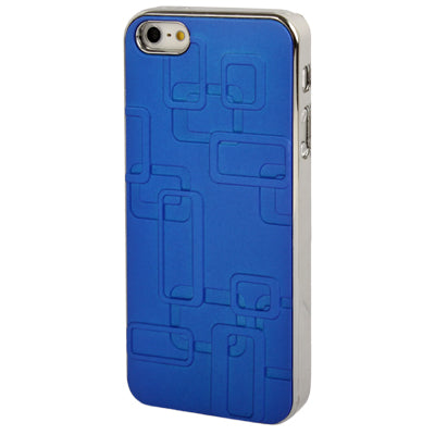 Embossed Geometric Pattern Silver Plating Plastic Case for iPhone 5 & 5s & SE