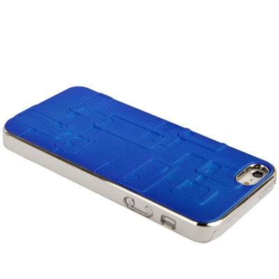 Embossed Geometric Pattern Silver Plating Plastic Case for iPhone 5 & 5s & SE