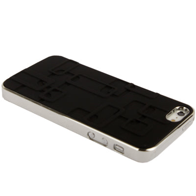 Embossed Geometric Pattern Silver Plating Plastic Case for iPhone 5 & 5s & SE