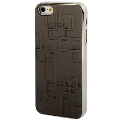 Embossed Geometric Pattern Silver Plating Plastic Case for iPhone 5 & 5s & SE