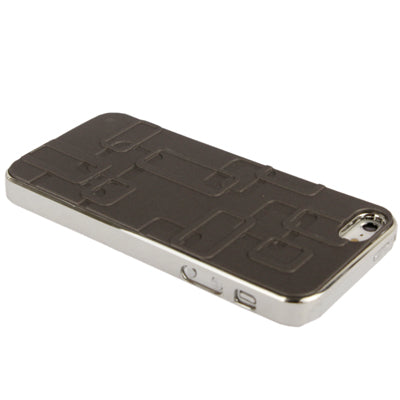 Embossed Geometric Pattern Silver Plating Plastic Case for iPhone 5 & 5s & SE