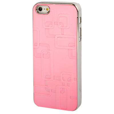 Embossed Geometric Pattern Silver Plating Plastic Case for iPhone 5 & 5s & SE
