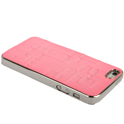 Embossed Geometric Pattern Silver Plating Plastic Case for iPhone 5 & 5s & SE