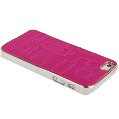 Embossed Geometric Pattern Silver Plating Plastic Case for iPhone 5 & 5s & SE