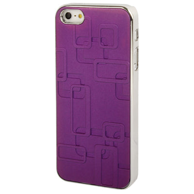 Embossed Geometric Pattern Silver Plating Plastic Case for iPhone 5 & 5s & SE