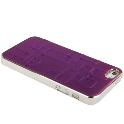Embossed Geometric Pattern Silver Plating Plastic Case for iPhone 5 & 5s & SE