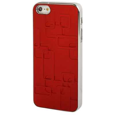 Embossed Geometric Pattern Silver Plating Plastic Case for iPhone 5 & 5s & SE