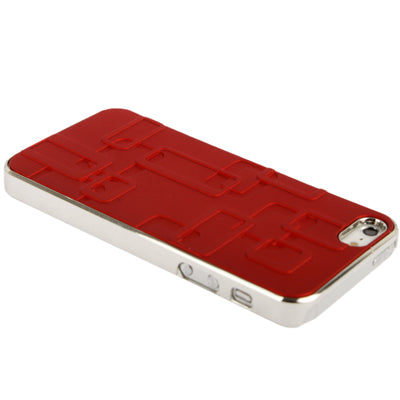 Embossed Geometric Pattern Silver Plating Plastic Case for iPhone 5 & 5s & SE