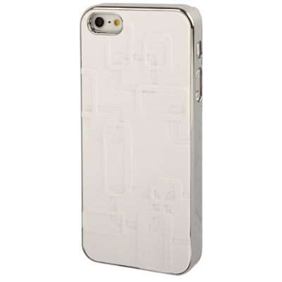 Embossed Geometric Pattern Silver Plating Plastic Case for iPhone 5 & 5s & SE