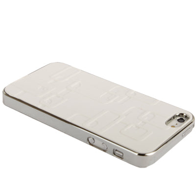 Embossed Geometric Pattern Silver Plating Plastic Case for iPhone 5 & 5s & SE