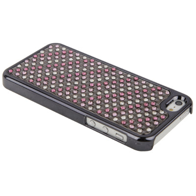 Black Frame Diamond Encrusted Plating Skinning Plastic Case for iPhone 5 & 5s & SE