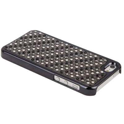Black Frame Diamond Encrusted Plating Skinning Plastic Case for iPhone 5 & 5s & SE