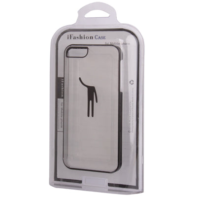 Man Pattern Ultra Thin Plating Border Transparent Plastic Case for i
