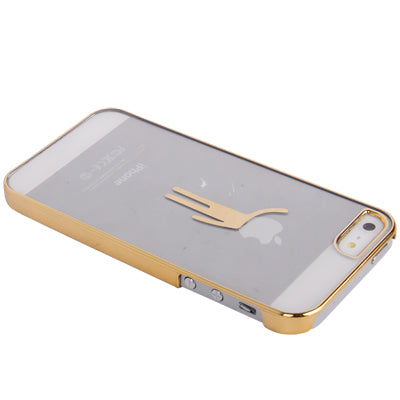 Man Pattern Ultra Thin Plating Border Transparent Plastic Case for i