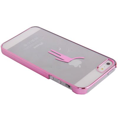 Man Pattern Ultra Thin Plating Border Transparent Plastic Case for i
