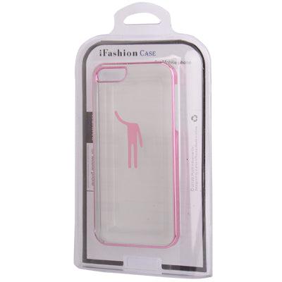 Man Pattern Ultra Thin Plating Border Transparent Plastic Case for i