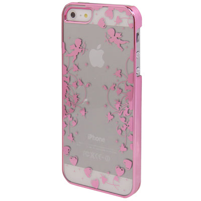 Cupid Pattern Ultra Thin Plating Border Transparent Plastic Case for iPhone 5 & 5s & SE
