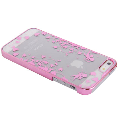 Cupid Pattern Ultra Thin Plating Border Transparent Plastic Case for iPhone 5 & 5s & SE