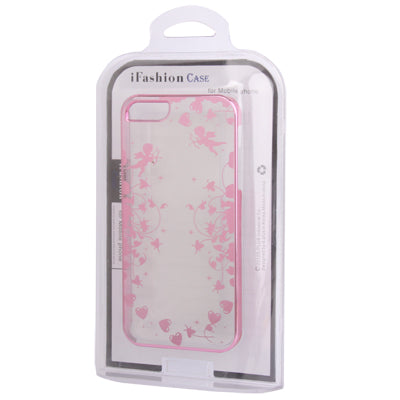 Cupid Pattern Ultra Thin Plating Border Transparent Plastic Case for iPhone 5 & 5s & SE