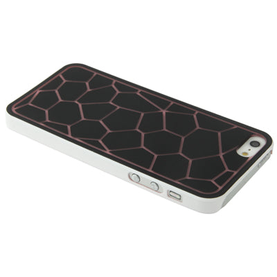 Liquid Cubed Geometric Pattern White Border Anti-scratch Plastic Case for iPhone 5 & 5s & SE