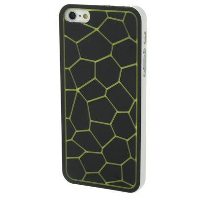 Liquid Cubed Geometric Pattern White Border Anti-scratch Plastic Case for iPhone 5 & 5s & SE
