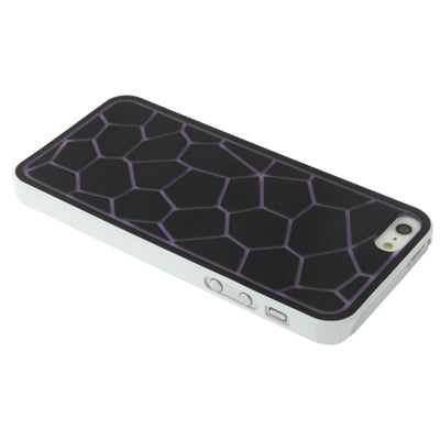 Liquid Cubed Geometric Pattern White Border Anti-scratch Plastic Case for iPhone 5 & 5s & SE