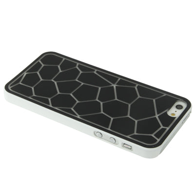 Liquid Cubed Geometric Pattern White Border Anti-scratch Plastic Case for iPhone 5 & 5s & SE