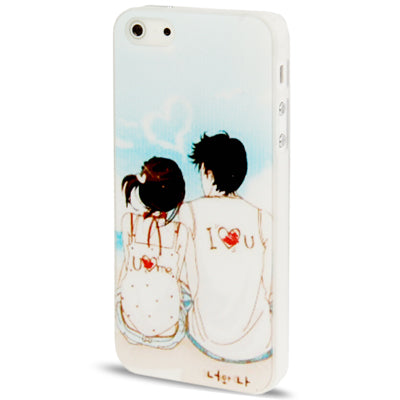 QYG Q-case High Quality Lovers Pattern Plastic Protective Case for iPhone 5 & 5s & SE