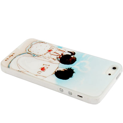 QYG Q-case High Quality Lovers Pattern Plastic Protective Case for iPhone 5 & 5s & SE