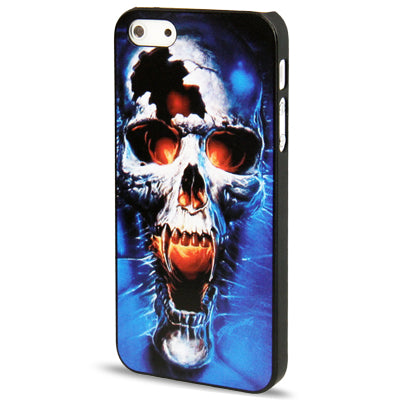 QYG Q-case High Quality Fire Skull Pattern Plastic Protective Case for iPhone 5 & 5s & SE