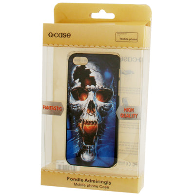 QYG Q-case High Quality Fire Skull Pattern Plastic Protective Case for iPhone 5 & 5s & SE