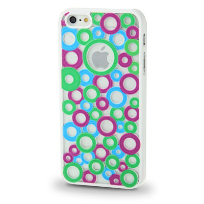 Colorful Dots Style Hollow Plastic Case for iPhone 5 & 5s & SE